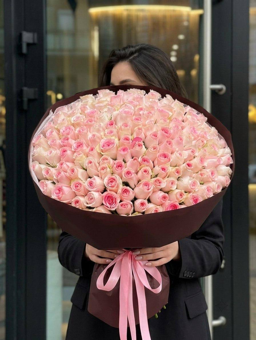 Моно-букет из 101 розы
